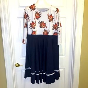 Meaneor Three Quarter Sleeve A Line Dress
